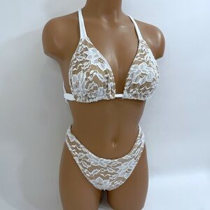 Bridal White Lace Bikini Set